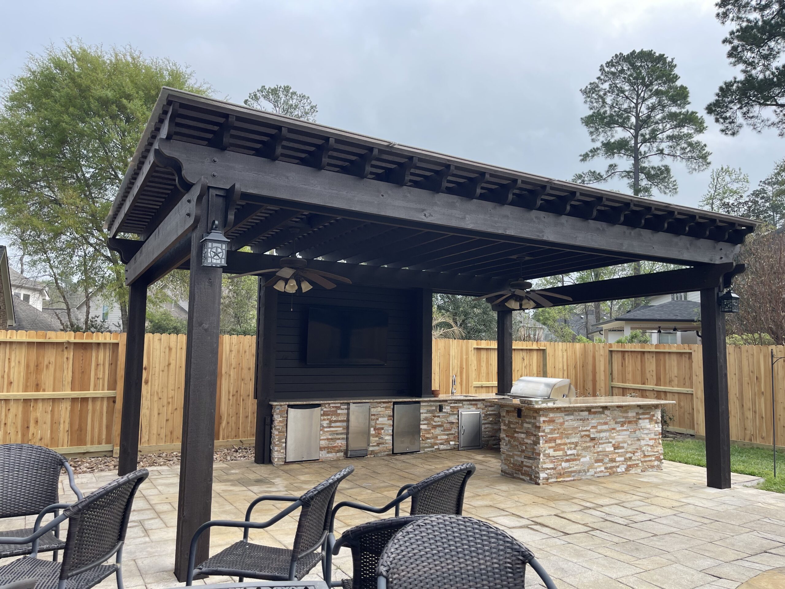 residential outdoor kitchen built in spring, tx